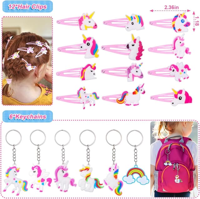 Detalle 2 de Kareeran Einhorn Party Mitgebsel-Set für Kindergeburtstag (für 3–12 Jahre) – Einhorn-Geschenke zum Befüllen