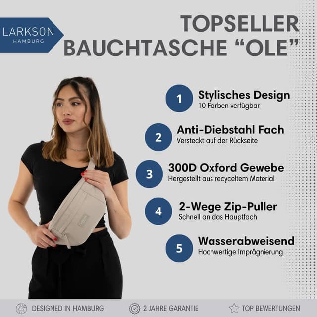 Detalle 2 de LARKSON Bauchtasche Ole 4 Liter 👝