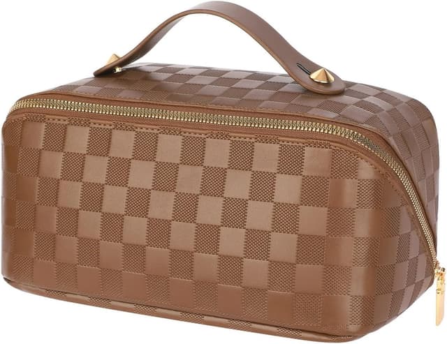 Thumbnail 6 de HurLuksi Hurluksi Makeup Bag – PU travel cosmetic bag in white with dividers and handle