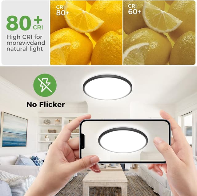 Detalle 2 de zemty LED Deckenleuchte 29 cm RGB