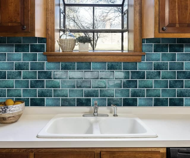 Thumbnail 4 de DEWOO Dark Green Peel and Stick Wall Tiles 10 Sheets