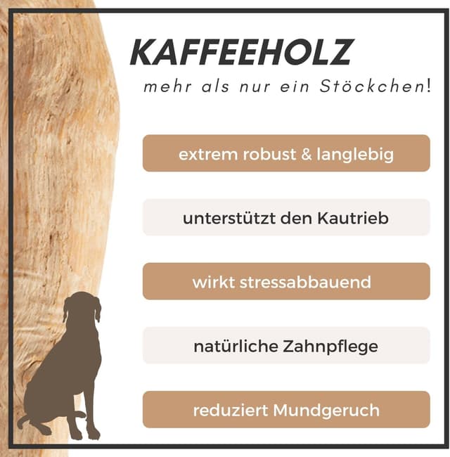 Detalle de Supravit natürlicher Kauknochen aus Kaffeeholz für Welpen XS – Kaustab Kauholz für langanhaltenden Kauspaß
