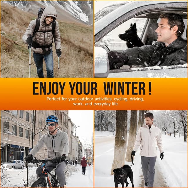 Thumbnail 5 de Benirap Winter Gloves Touchscreen Windproof Thermal Gloves