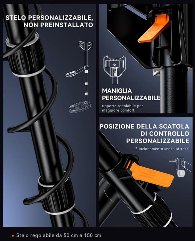 Detalle 2 de SUNPOW Metal Detector Professionale OTMD14 con chip DSP e bobina IP68 da 30 cm