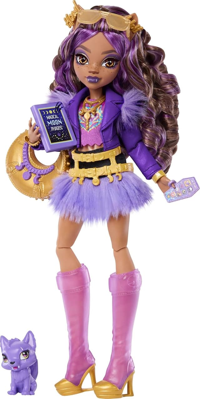 Imagen de Monster High Clawdeen Wolf Doll in Purple Moto Jacket en OfertitasTOP