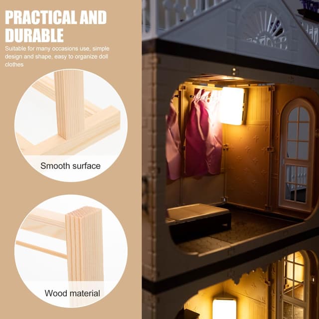 Thumbnail 6 de ULTECHNOVO Puppenkleiderbügel Holz 8,27 Zoll