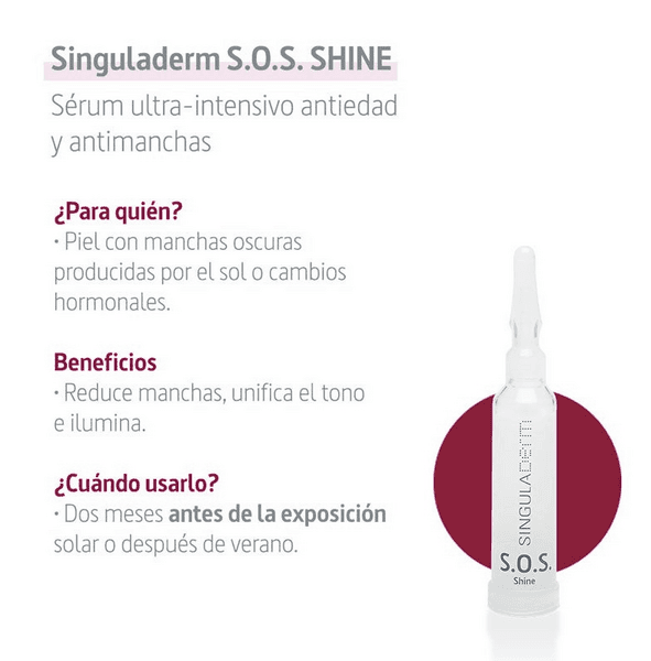 Detalle de Singuladerm Shine Tratamiento Iluminador S.O.S. ✨ 4 Pcs