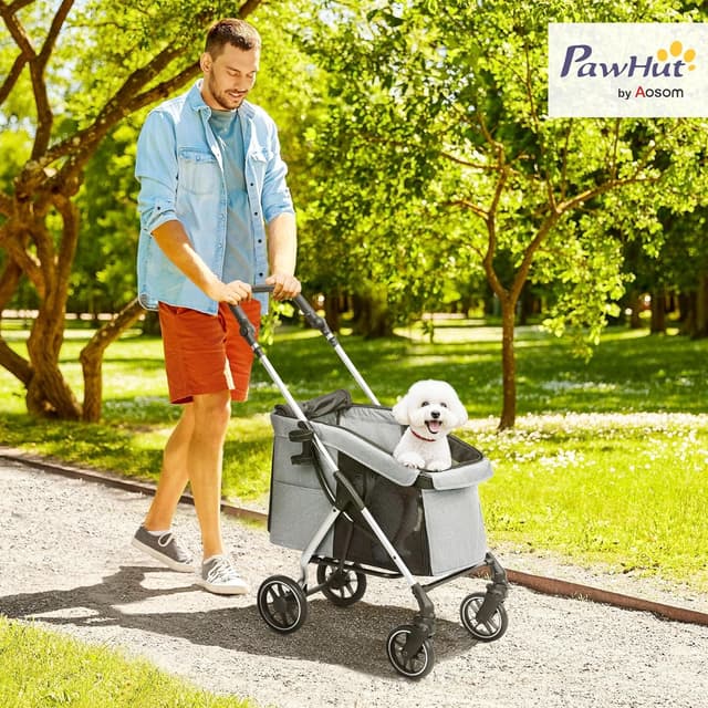 Detalle 2 de PawHut Carrito para Perros plegable 80x48,5x106 cm
