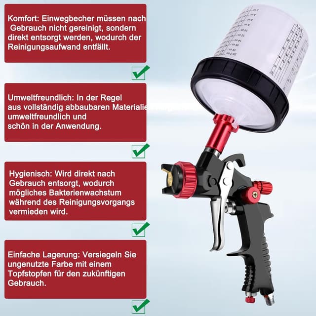 Thumbnail 6 de Einweg Farbmischbecher 20 Unzen 600ml Set für Spritzpistolen