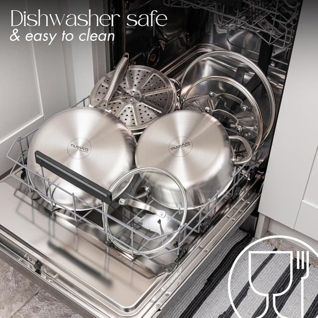 Detalle 2 de nuovva 17-piece Stainless Steel Pots and Pans Set with Glass Lids