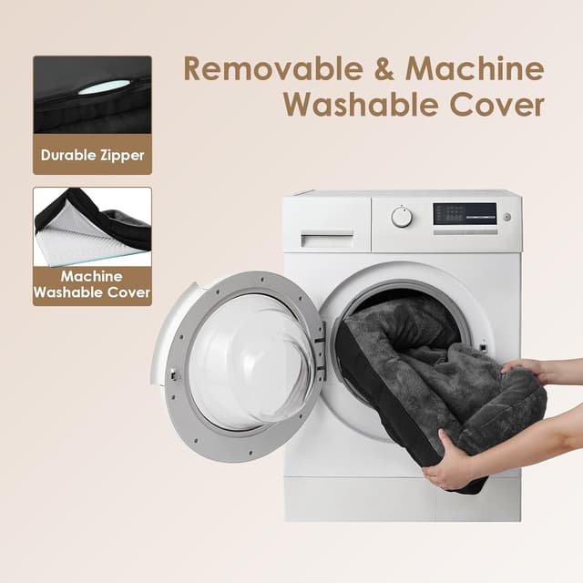 Detalle 2 de EHEYCIGA Memory Foam Orthopedic Dog Bed Large (91x68x17cm) with Bolsters, Waterproof Liner & Removable Cover