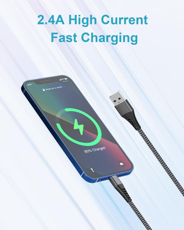 Detalle 2 de Cable Cargador iPhone 3M 2Pack MFi Certificado