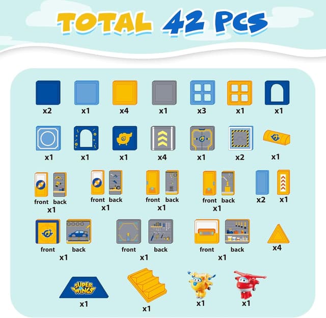 Thumbnail 6 de Super Wings Blocs de Construction Magnétiques 42 pièces – jouet magnétique éducatif pour 3 à 8 ans (multicolore)