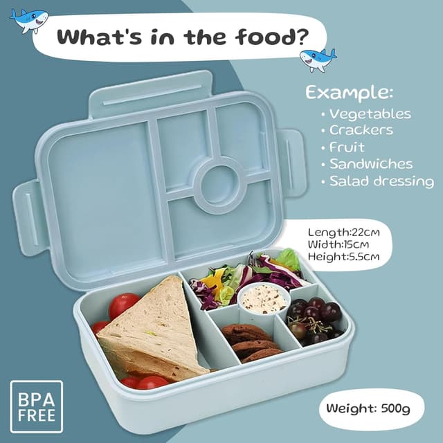 Thumbnail 1 de Bugucat Brotdose 1300 ml Blau mit Fächern