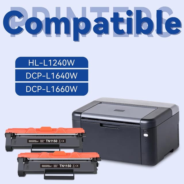 Detalle de Pack de 2 toners Lemero TN1150 compatibles Brother TN-1150 (noir) avec puce