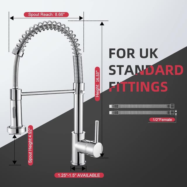 Thumbnail 6 de Cobbe Spring Kitchen Mixer Tap 360° swivel