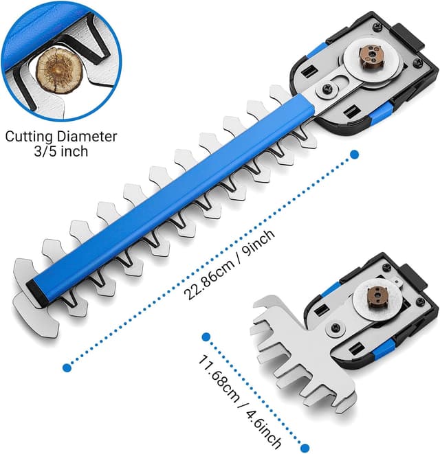 Detalle de DEKOPRO 20V Cordless Hedge Trimmer (2-in-1 handheld grass & bush trimmer) with 2000mAh battery