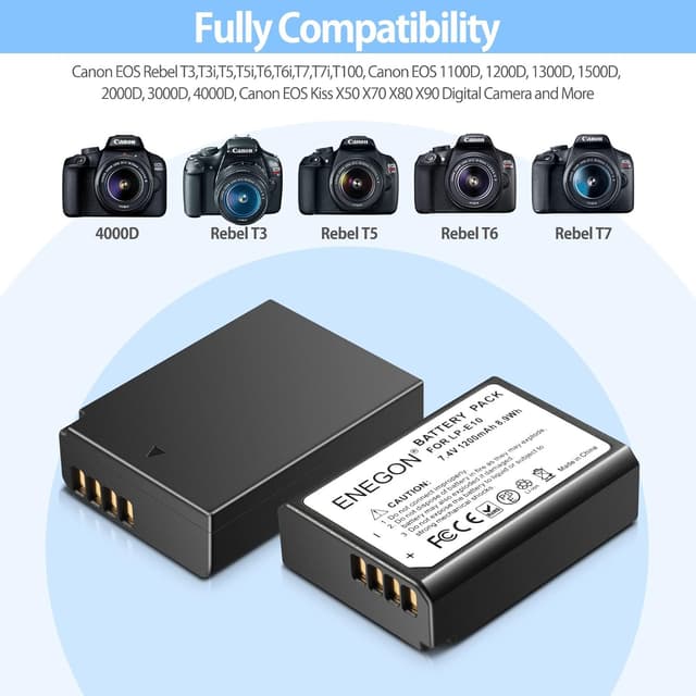 Detalle de ENEGON LP-E10 Batería 1200 mAh (2 unidades)