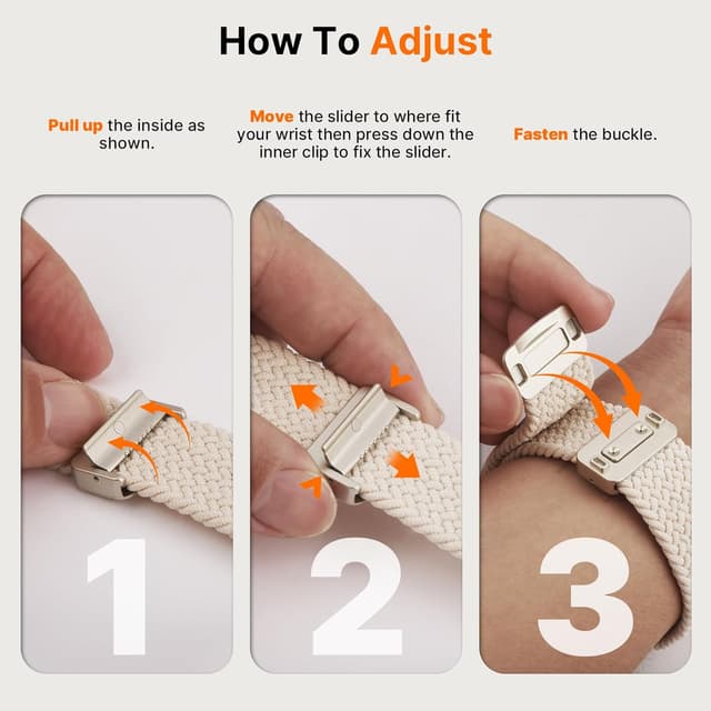 Detalle 2 de Fullmosa Braided Nylon Strap for Apple Watch (Magnetic clasp, 46mm/44mm/45mm/42mm/49mm)