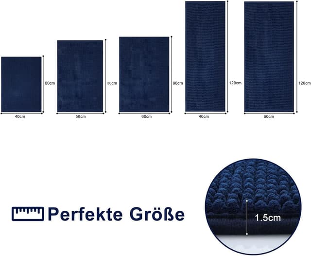 Detalle 2 de Homaxy Chenille Badematte mit 50x80 cm