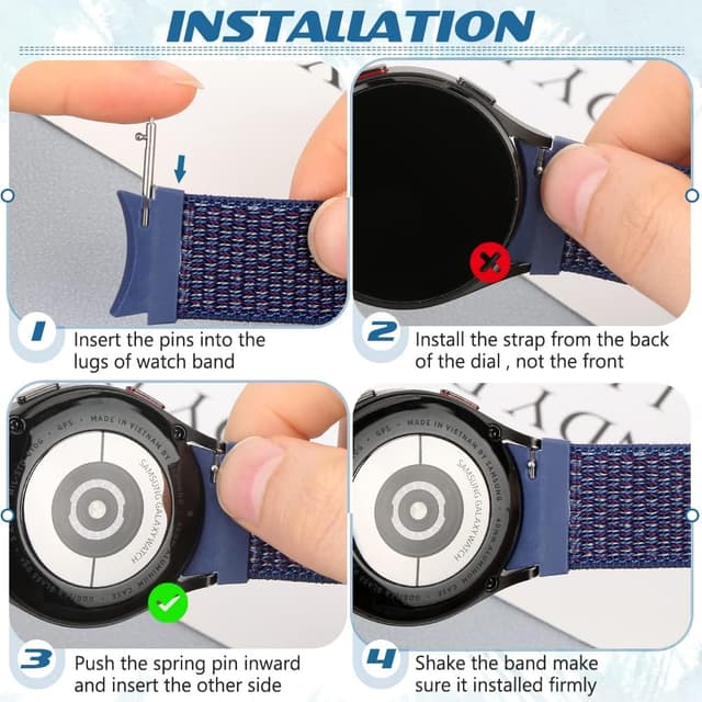 Detalle 2 de Runostrich nylon soft sport watch strap for Samsung Galaxy Watch 7/6/5/4 and FE (40–47mm)