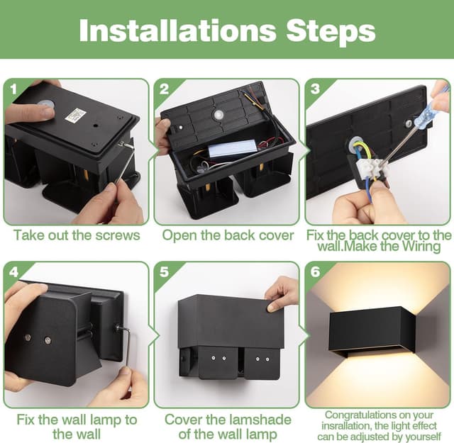 Detalle 2 de Wisdom Line 25W Lampada a parete LED IP65 con angolo regolabile 120° 3000K (alluminio nero) per interno ed esterno