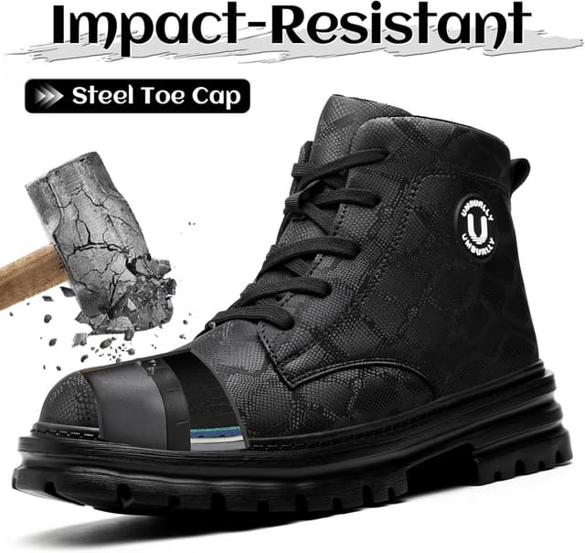 Detalle 2 de Chaussures de sécurité femmes NBOFIEHY imperméables, antidérapantes avec embout en acier et semelle anti-perforation en Kevlar