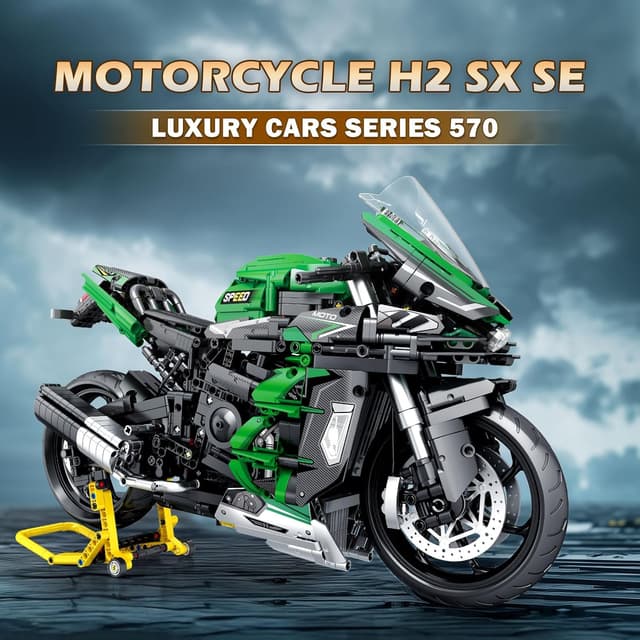 Detalle 2 de Reobrix H2 SX SE en briques 1:5 (plus de 2088 pièces) – maquette de moto réaliste pour adultes et ados