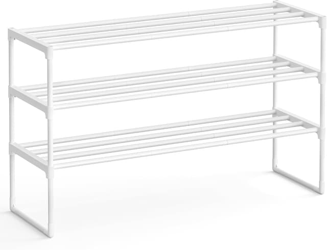 Detalle de SONGMICS LSA303W03 scarpiera a 3 ripiani in metallo, 30 x 92 x 55 cm (verticale o capovolta), impilabile