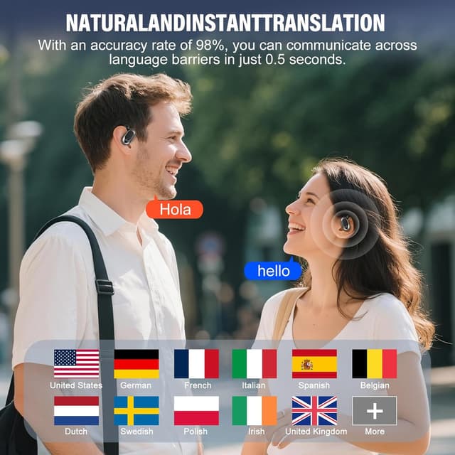 Detalle 2 de STECEi G219 Auriculares Traductor 164 idiomas