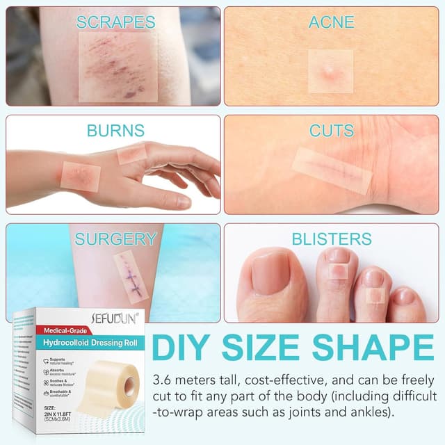 Thumbnail 6 de Hydrocolloid Roll 2in x 12ft wound dressing 🩹