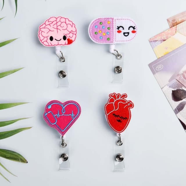 Detalle de OFFCUP Porte-badge enrouleur rétractable (lot de 4) avec clip crocodile