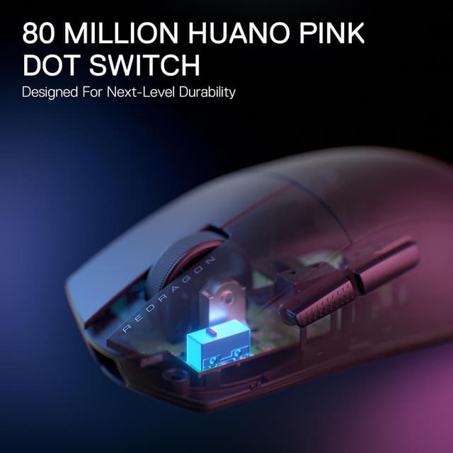 Detalle de Redragon M916 PRO mouse da gioco wireless 3 modalità, 4K 26.000 DPI e 49 g
