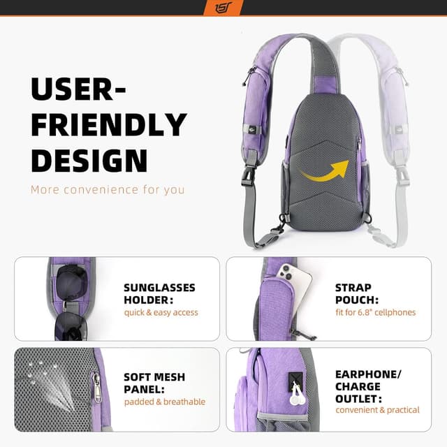 Detalle 2 de RFID Sling Bag Crossbody with 7L capacity