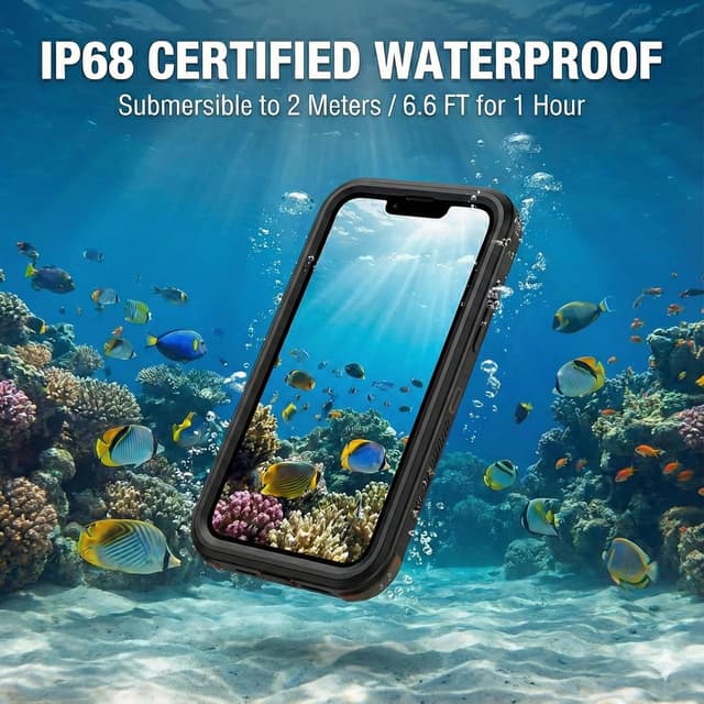 Detalle de FYHCMC Waterproof MagSafe iPhone 17 Pro Case (Black) with 360° sealed cover