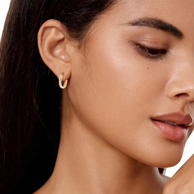 Detalle 2 de Cangall Creolen aus Sterlingsilber 925 – 3 Paar ovale Ohrreifen (11/13/15 mm) hypoallergen