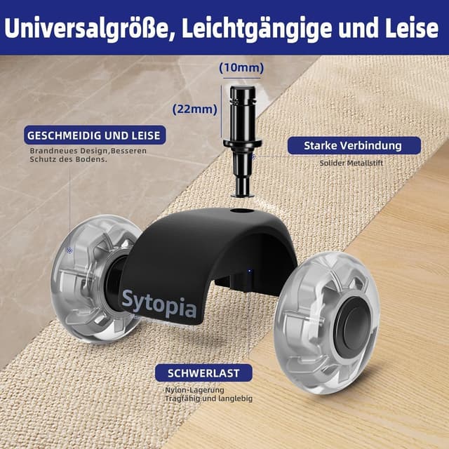 Detalle de Sytopia ruote per sedia da ufficio 10 x 22 mm