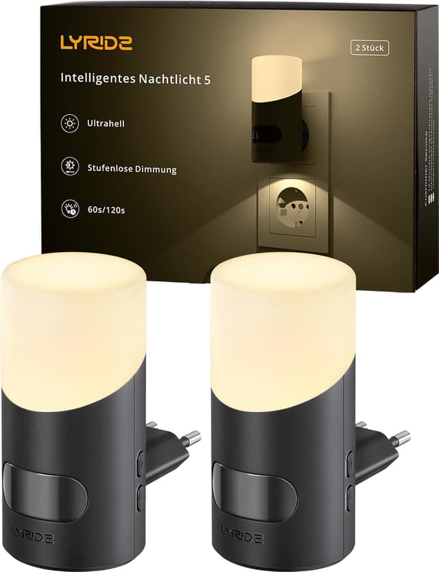 Detalle de Lyridz Nachtlicht Steckdose 2 Stück