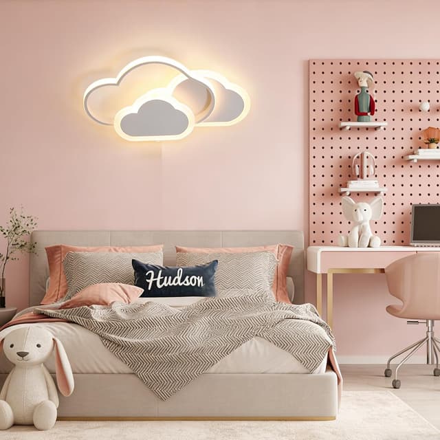 Thumbnail 6 de YLFXL LED-Deckenleuchte fürs Kinderzimmer mit Fernbedienung (Wolken-Design), 42 cm, dimmbar