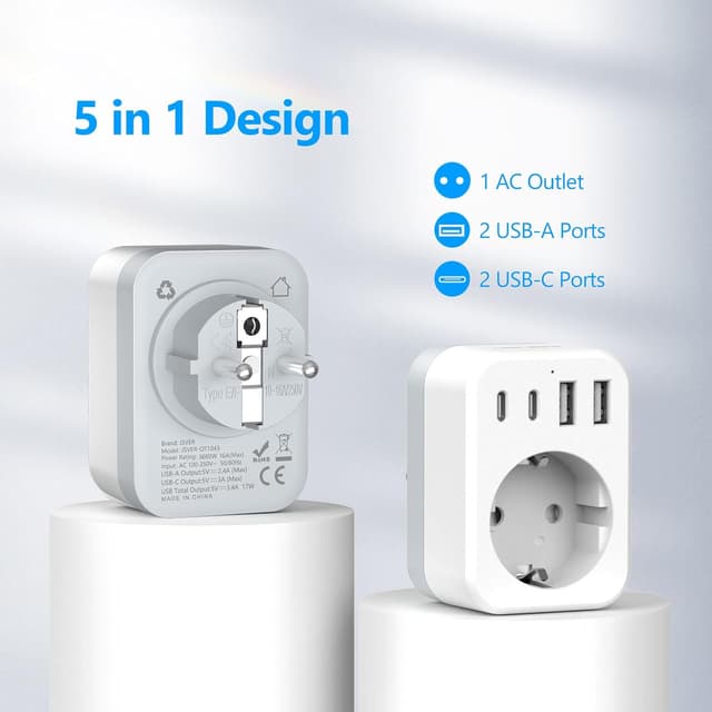 Detalle 2 de Multiprise Murale JSVER 5 en 1 3600 W