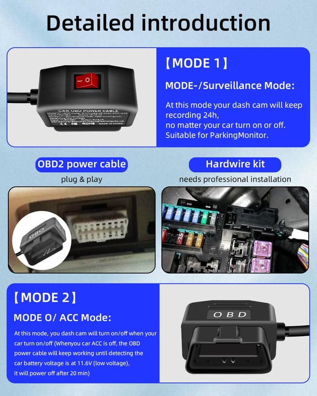 Thumbnail 2 de YANBORONSN OBD Power Cable for Dash Camera