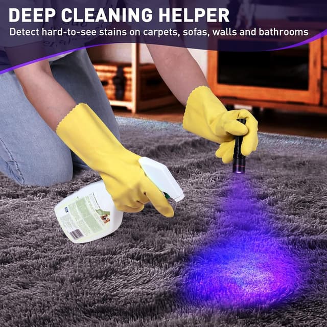 Detalle de Eletorot UV Torch LED Black Light Flashlight (395nm) – 3 Modes, Adjustable Beam