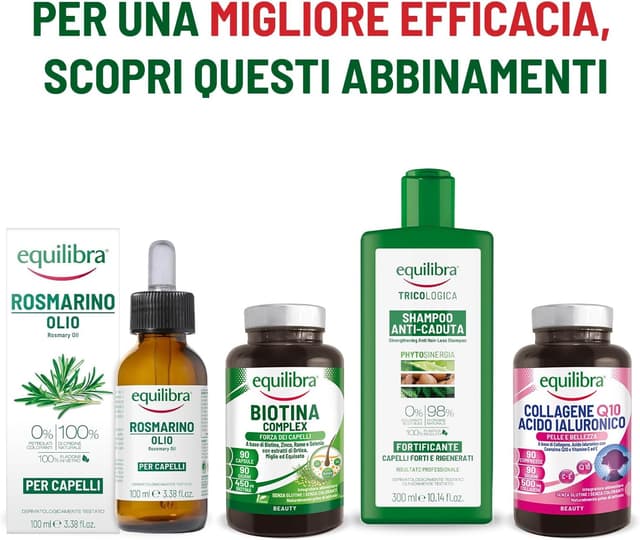 Detalle de Equilibra Integratori Alimentari Biotina Complex altodosato (90 capsule) – benessere di capelli, pelle e unghie