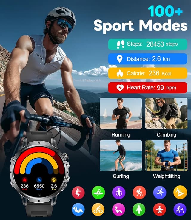 Thumbnail 5 de LIGE Smart Watch 1.85" HD display