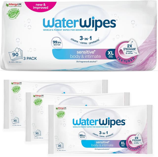 Detalle de WaterWipes Sensitive+ Toallitas Higiene Corporal e Íntima