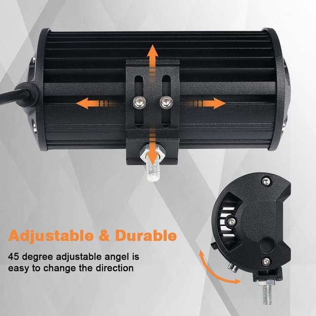 Detalle de Phares de travail LED URAQT 120W (2× 7 inch) 6000K, IP67 – faisceau large pour voiture, camion et tout-terrain