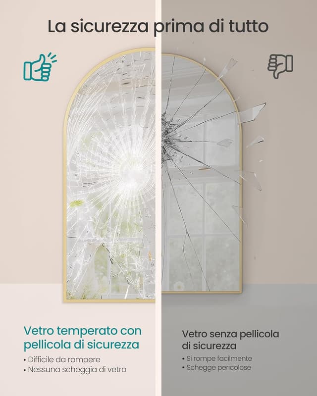 Detalle de SONGMICS Specchio da Parete Arco 91 x 61 cm