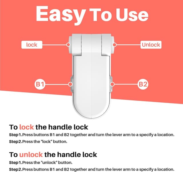 Thumbnail 3 de REDTRON Door Lever Lock 4-pack for doors 🔐