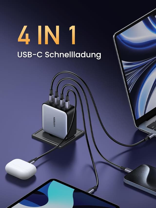Detalle 2 de UGREEN Nexode 100W USB-C Ladegerät mit 4 Ports, GaN