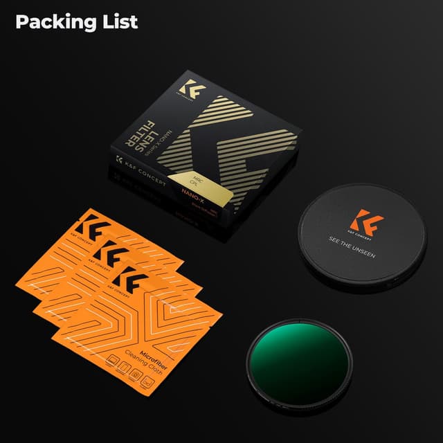 Thumbnail 6 de K&F CONCEPT Polfilter 62 mm CPL (Nano-Xcel) – reduziert Blendung und Reflexionen, schützt vor Staub & Kratzern